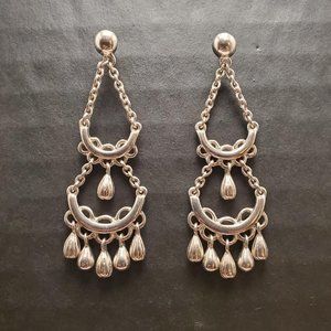 Vintage Sterling Silver Chandelier Earrings.